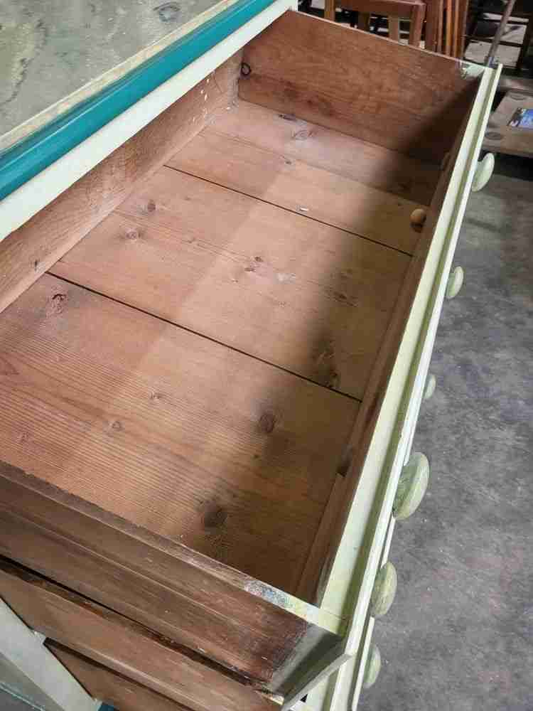 Antique Victorian painted small low chest of drawers