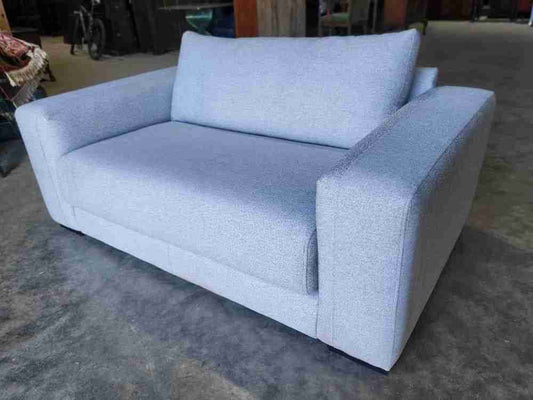 Modern 2 seat grey sofa ex shop display 70's style square