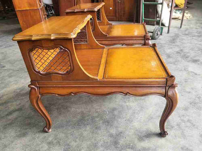 Pair antique repro French side end sofa tables cabriole legs