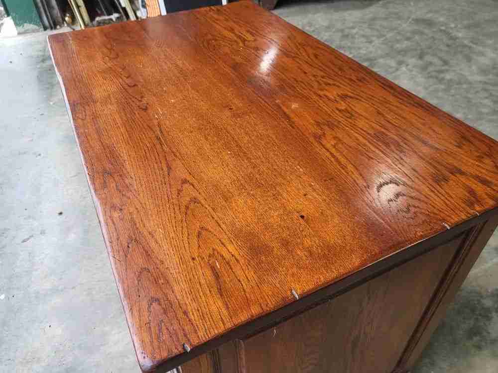 Small 20thC oak 2 door 2 drawers sideboard cupboard cabinet