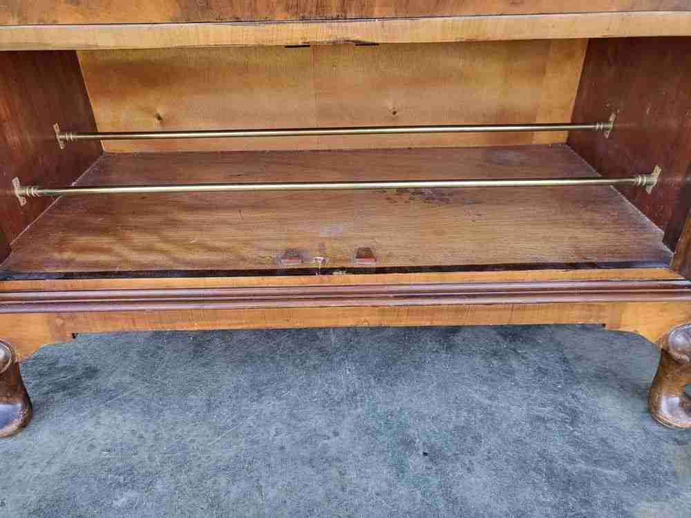 Antique Deco walnut 2 over 2 chest of drawers shoe cupboard