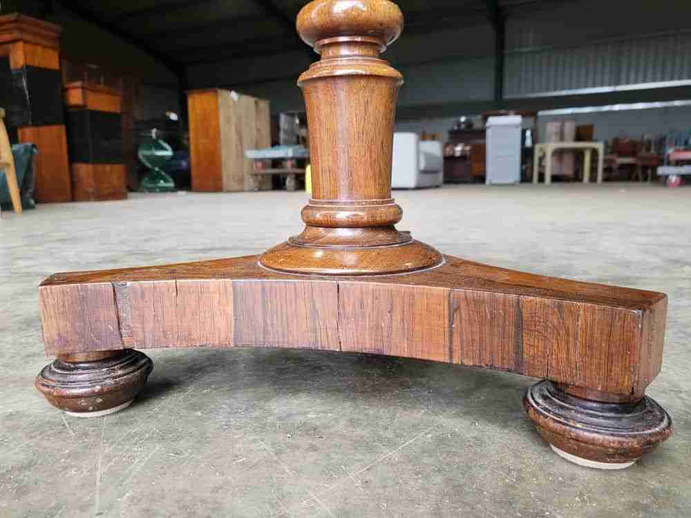 Antique Victorian embroidered tripod side end lamp table pedestal table