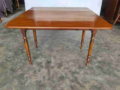 Antique drop leaf Pembroke dining occasional table drawer seat 6
