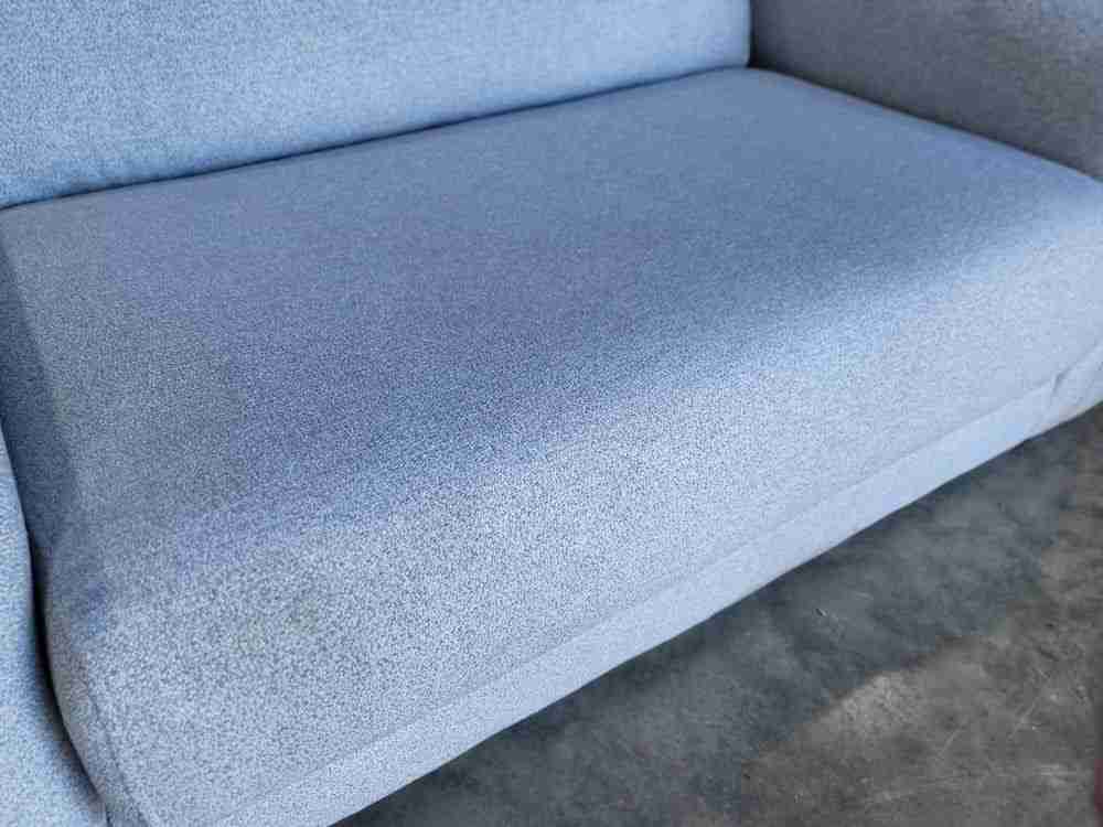 Modern 2 seat grey sofa ex shop display 70's style square