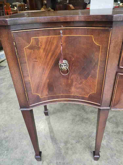 Antique repro serpentine large sideboard cupboard drawers legs