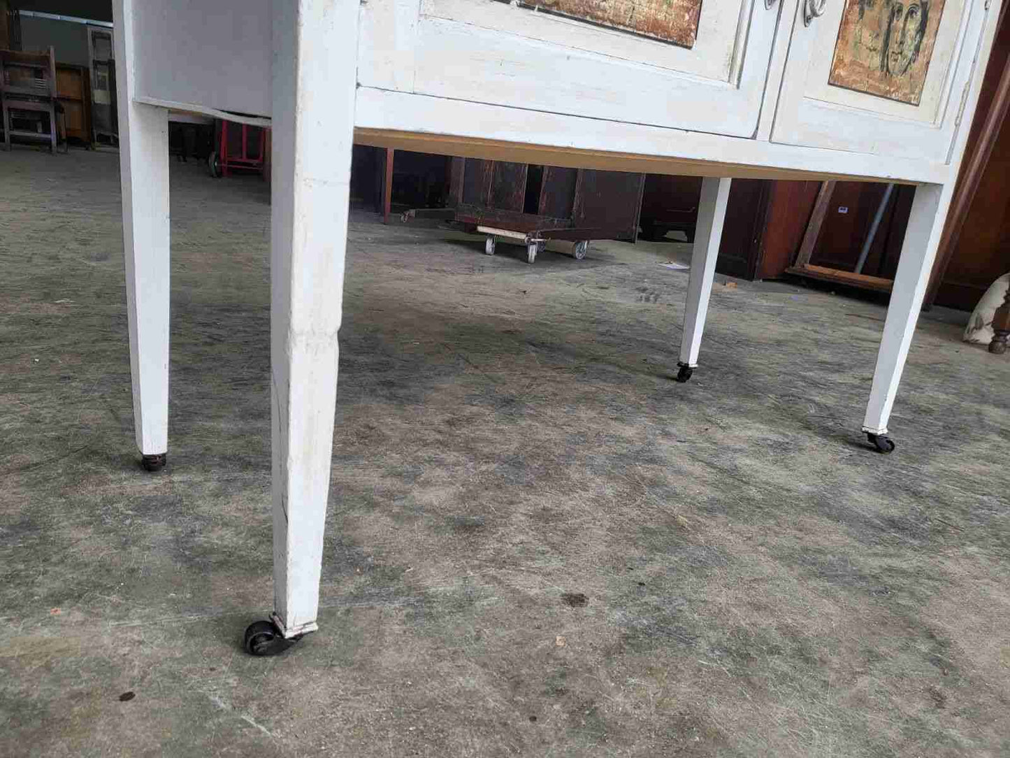 Antique Edwardian marble 2 door washstand painted cupboard