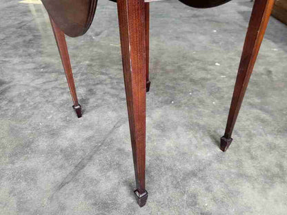 Antique repro small Drop leaf side end occasional table drawer tapered legs
