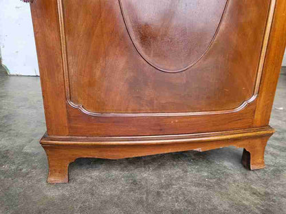 Antique bow front side end cupboard cabinet drawer