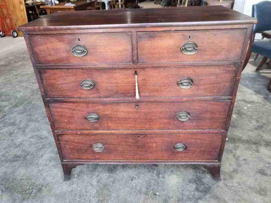 Antique Georgian 2 over 3 chest of drawers splayed legs