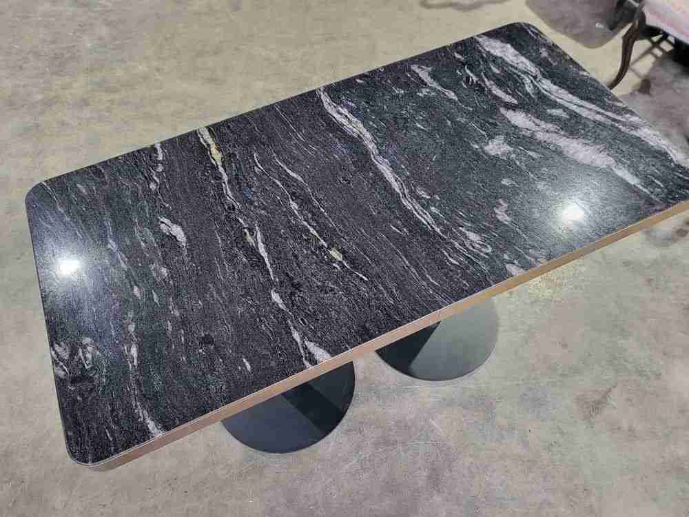 Small marble ? pedestal occasional dining work table seat 4