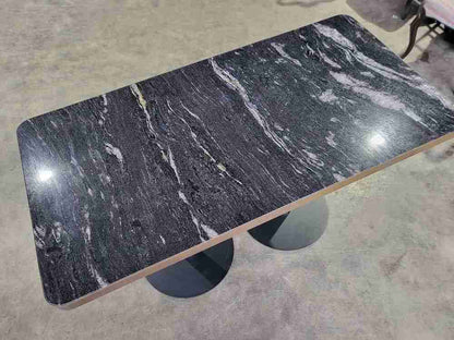 Small marble ? pedestal occasional dining work table seat 4