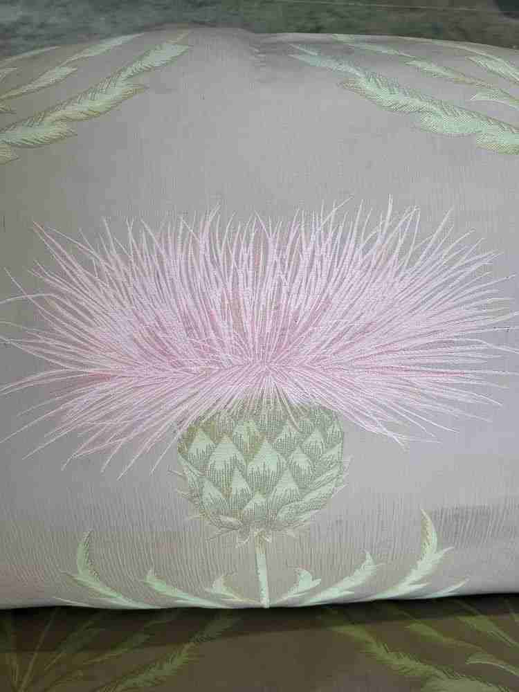 Curved small 2 seat silk floral sofa shabby bed end seat