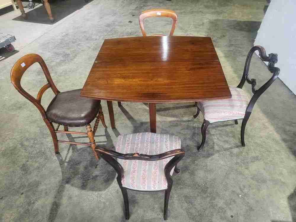 Antique Edwardian small fold over occasional dining work table desk seat 4