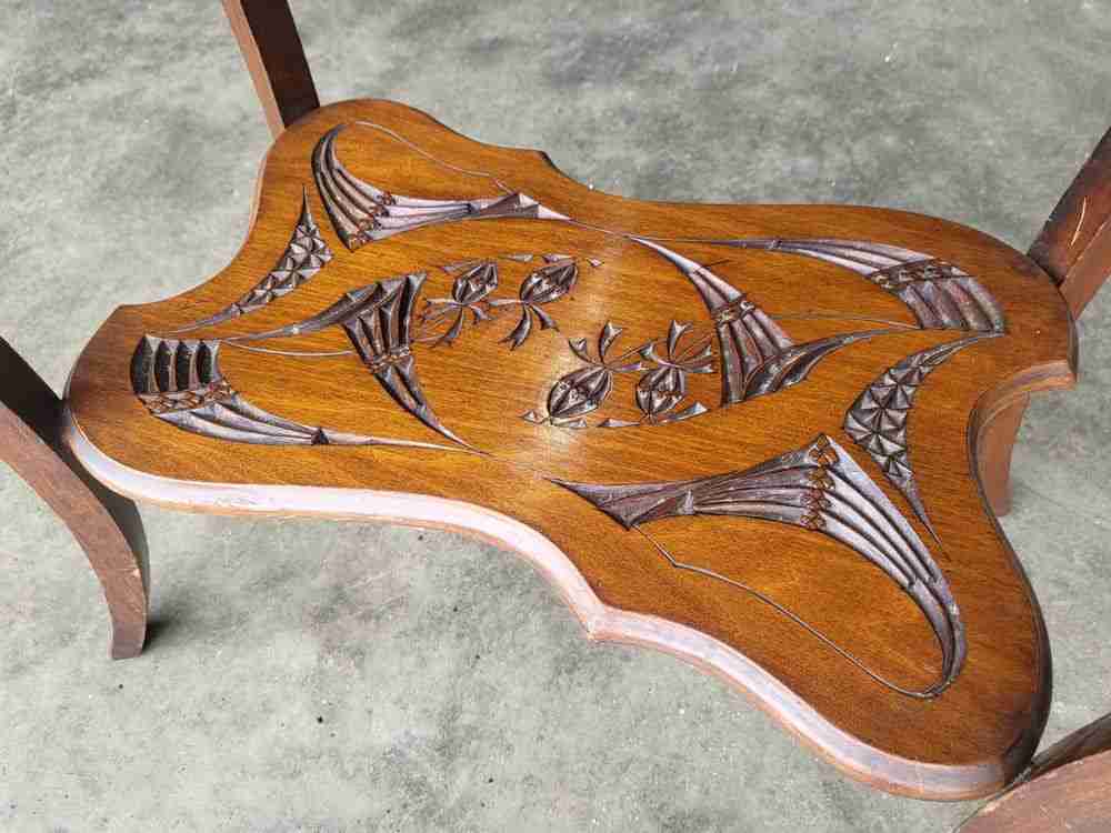 Antique Edwardian serpentine  carved 2 tier  side end lamp table cabriole legs