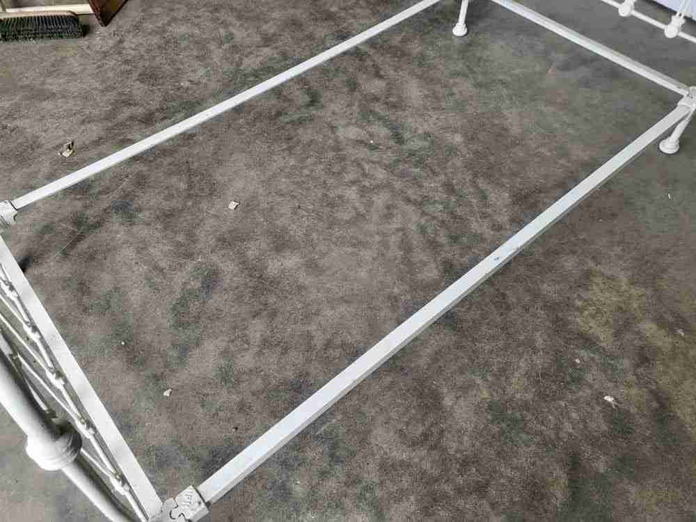 Antique Victorian single white cast iron bed frame