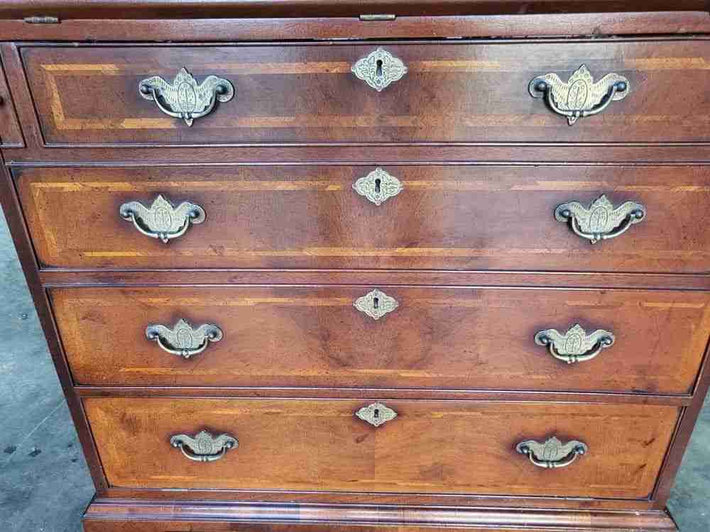 Antique repro mahogany T.V  entertainment cabinet faux bureau