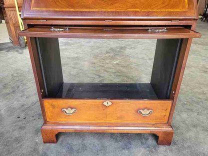 Antique repro mahogany T.V  entertainment cabinet faux bureau