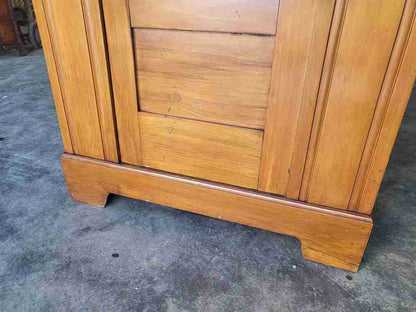 Antique art nouveau walnut single wardrobe mirrored door
