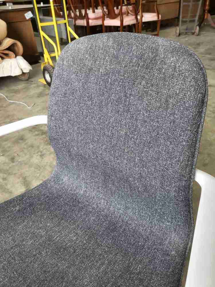 20thC 70's style swivel tilt office arm chair 5 star metal base castors white