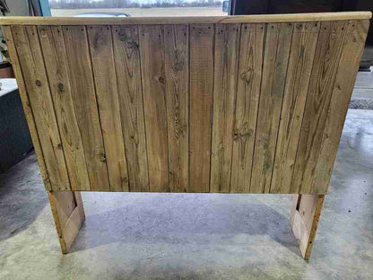 20thC Stripped pine high back panelled bench kitchen country farmhouse seat