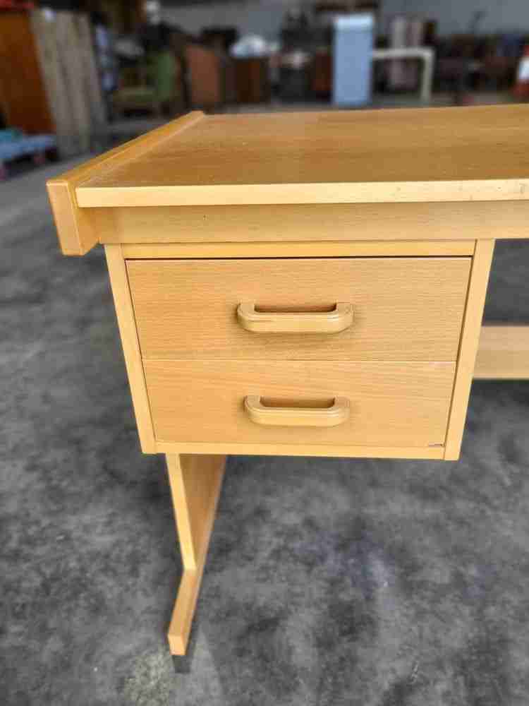 Modern small single pedestal  2 drawer writing desk
