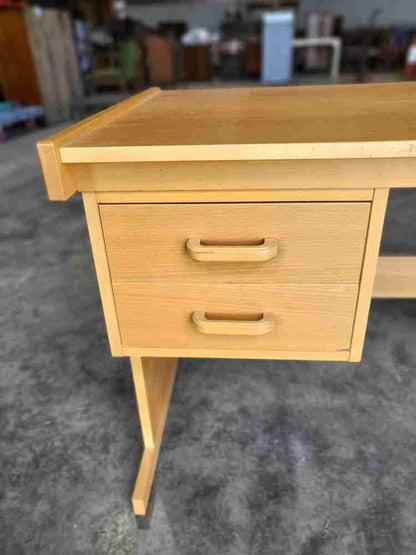 Modern small single pedestal  2 drawer writing desk