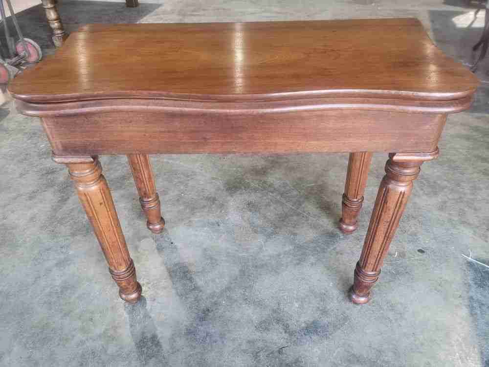 Antique serpentine extending dining occasional hall desk table