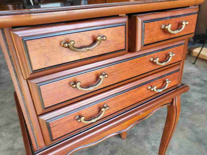 Antique repro small side table cutlery collectors 2 over 2 drawers
