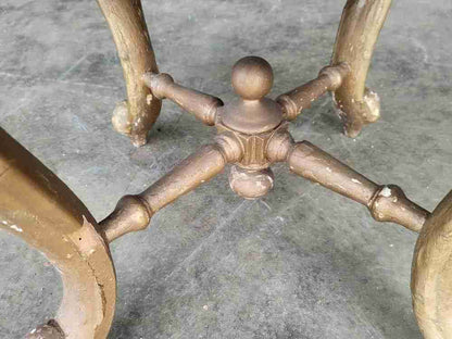 Antique Victorian round gilt cabriole legs tapestry stool seat