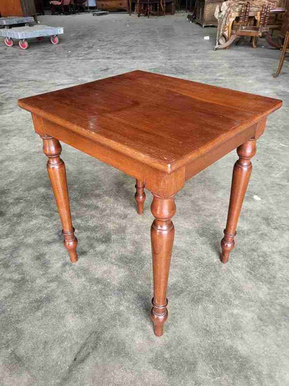 Pair two antique Victorian square side end lamp tables