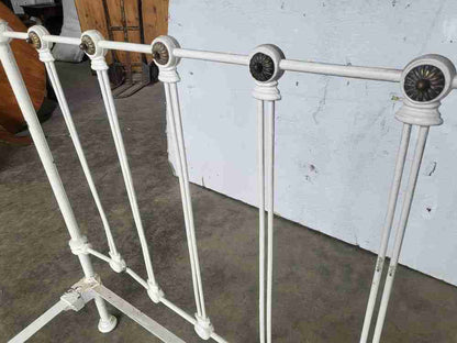 Antique Victorian single white cast iron bed frame