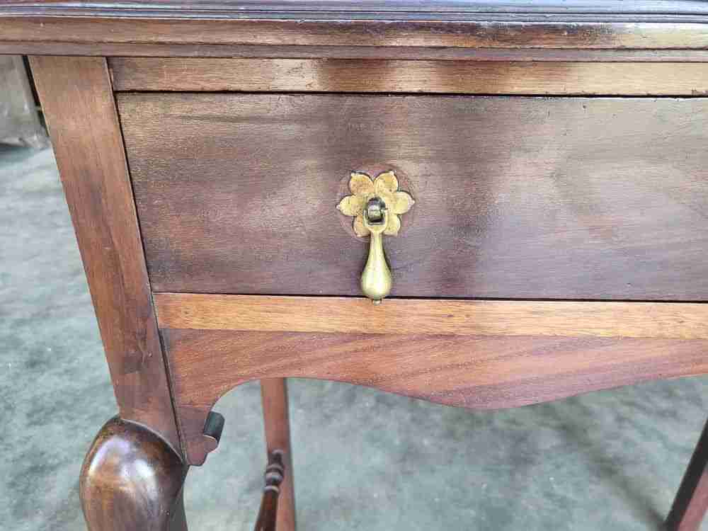 Antique mahogany tall cutlery hall table Drawer cabriole legs pad feet