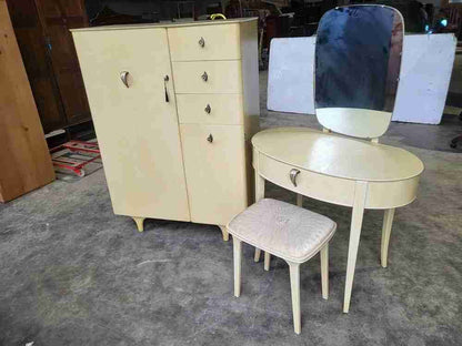 Vintage 1930's small dressing table stool mirror