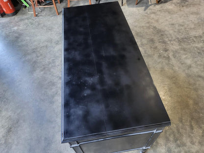 Black 7 drawers desk dressing table turned legs