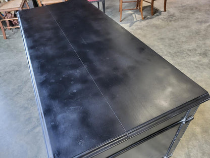 Black 7 drawers desk dressing table turned legs