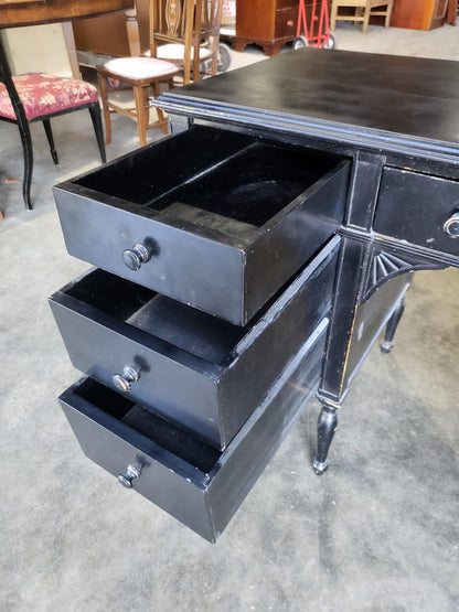 Black 7 drawers desk dressing table turned legs