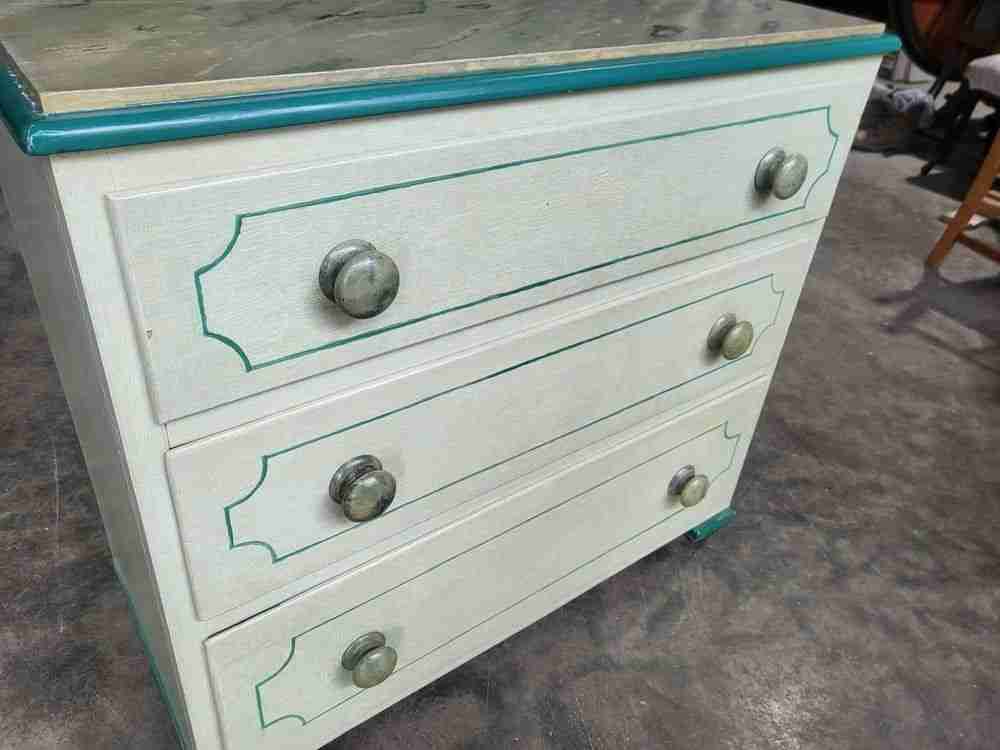 Antique Victorian painted small low chest of drawers