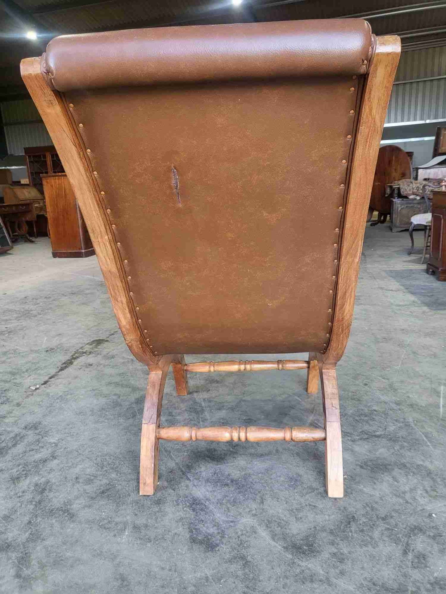 Large plantation arm chair conservatory garden patio chair faux leather