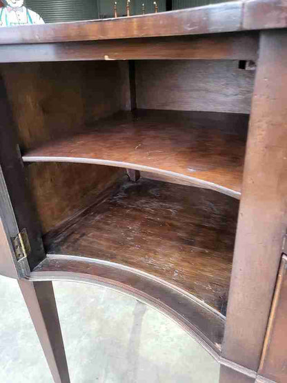 Antique repro serpentine large sideboard cupboard drawers legs