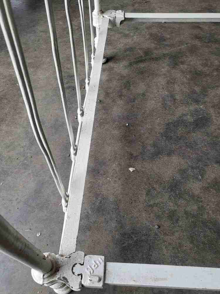 Antique Victorian single white cast iron bed frame