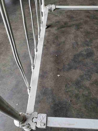 Antique Victorian single white cast iron bed frame