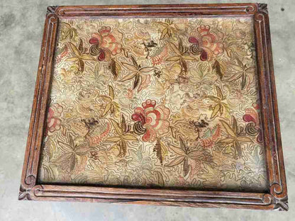 Antique Victorian embroidered tripod side end lamp table pedestal table