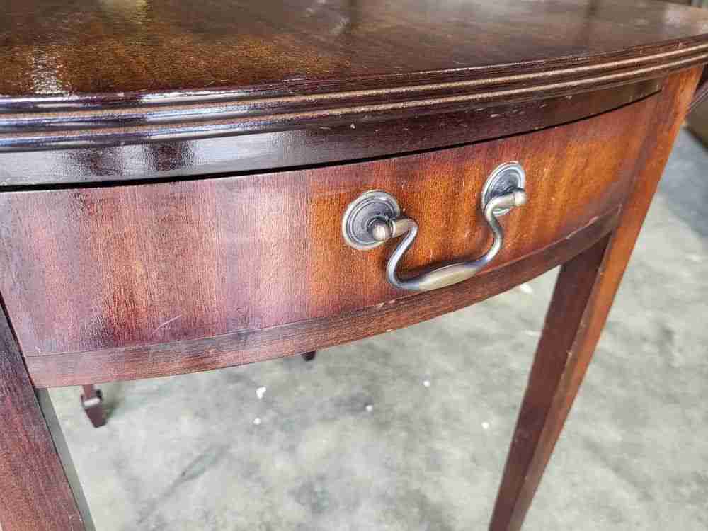 Antique repro small Drop leaf side end occasional table drawer tapered legs