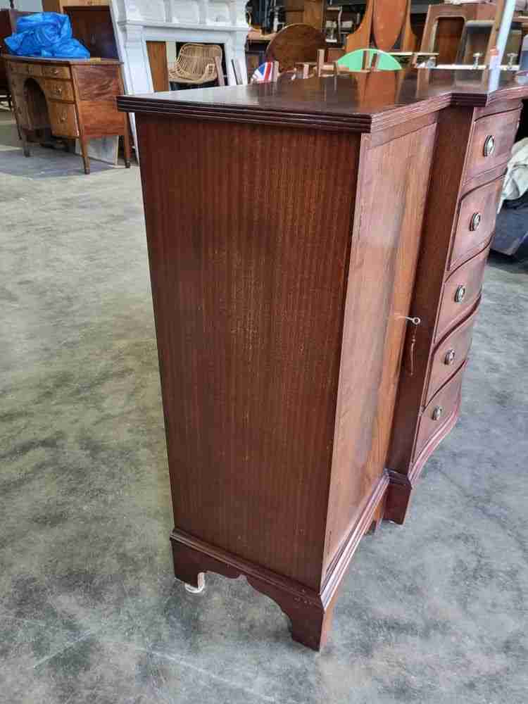 Antique repro small break front sideboard cupboard drawers