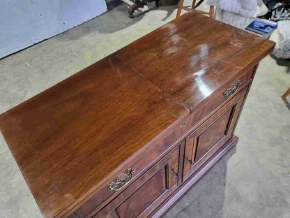 Antique repro sideboard cabinet serving table drawer