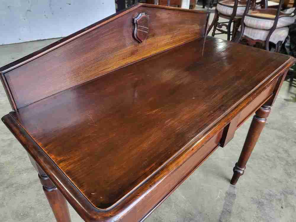 Antique Edwardian small console hall table desk drawer