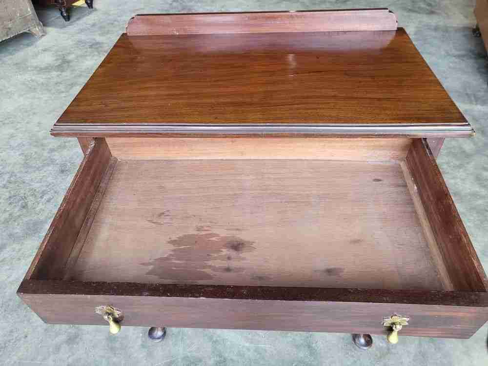 Antique mahogany tall cutlery hall table Drawer cabriole legs pad feet