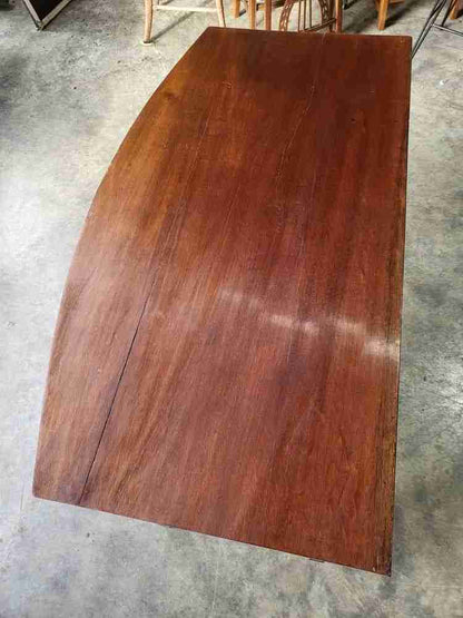 Antique Georgian small bow front mahogany sideboard cabinet server square legs