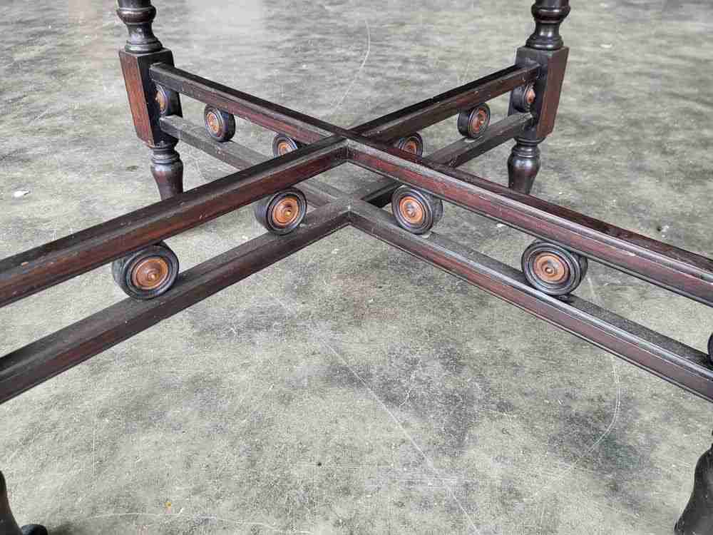 Antique inlaid octagonal occasional dining side table seat 4