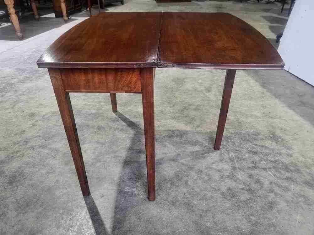 Antique Edwardian small fold over occasional dining work table desk seat 4